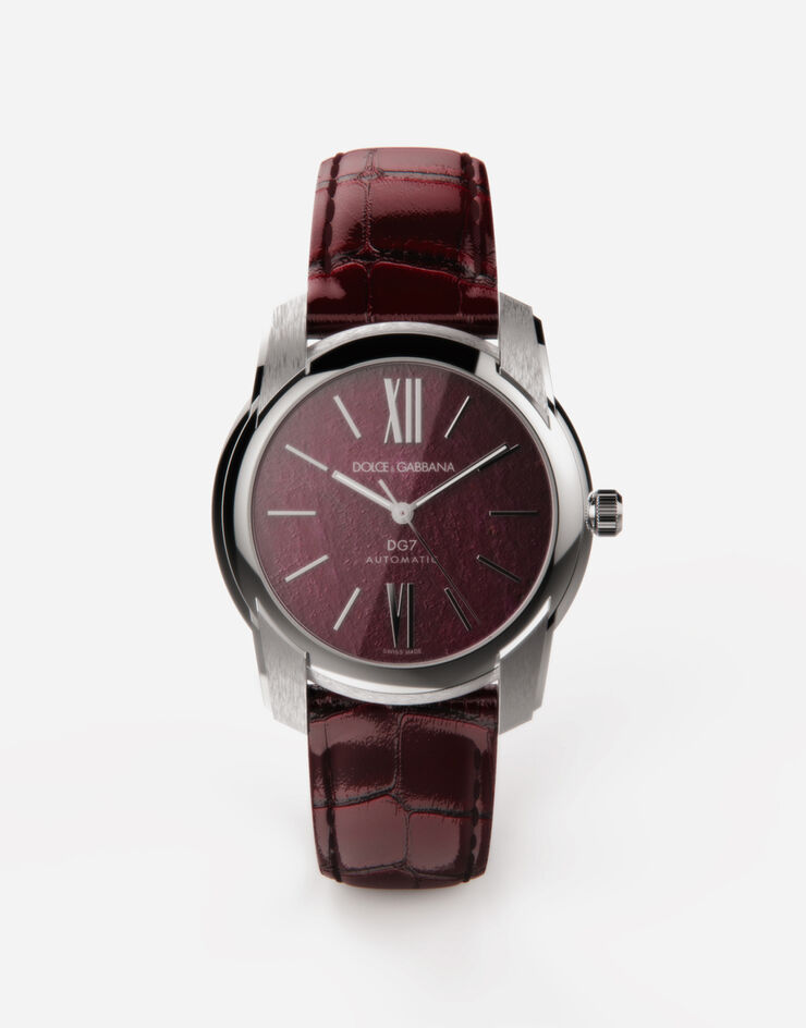 Dolce & Gabbana DG7 watch in steel with ruby Bordeaux WWFE1SWW061