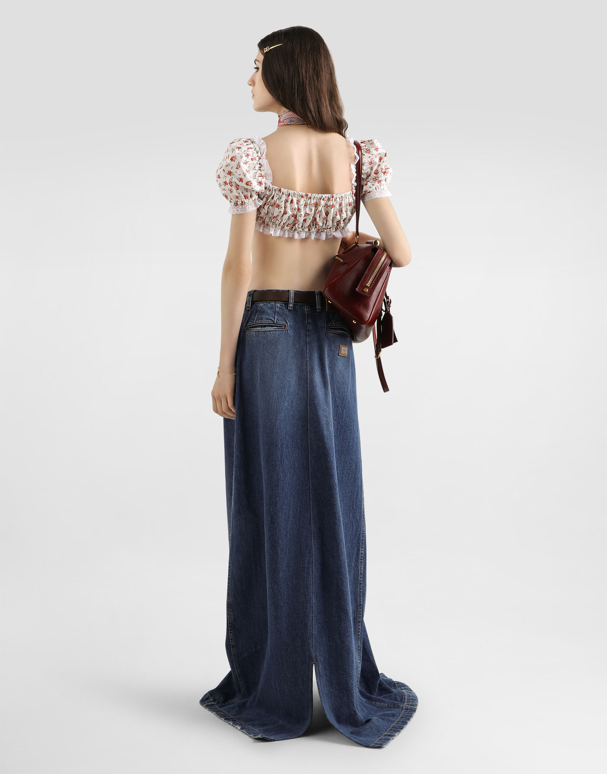 Long denim skirt in Multicolor for Women | Dolce&Gabbana® US