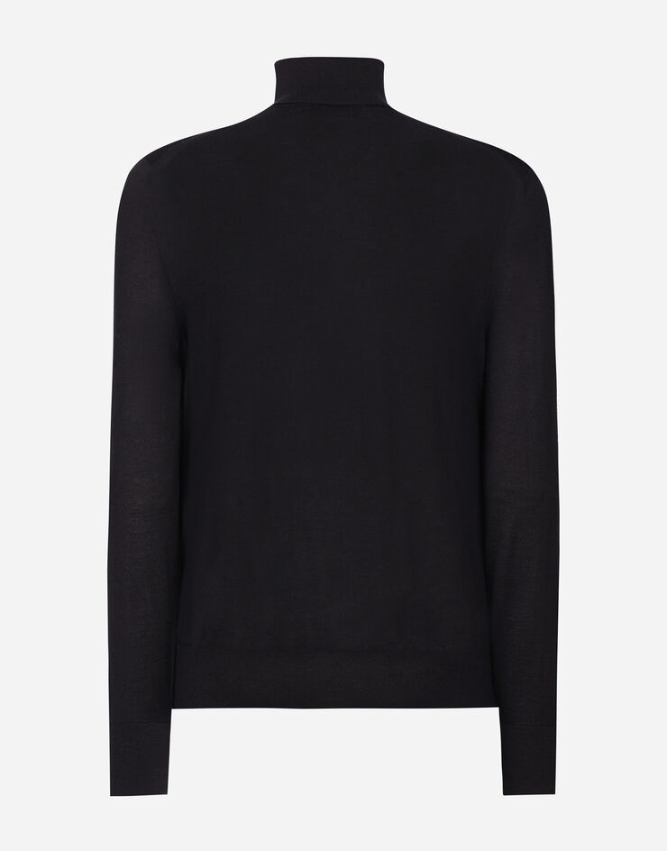 Dolce & Gabbana Jersey de cuello alto en cachemira y seda Negro GXW05TJFMEH