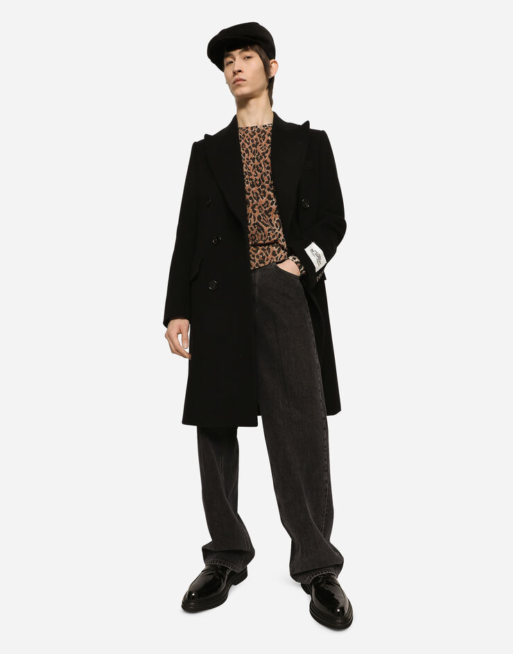 Dolce & Gabbana Джемпер с круглым вырезом, из шерсти с леопардовым принтом леопардовым принтом GXP80TJAHJN