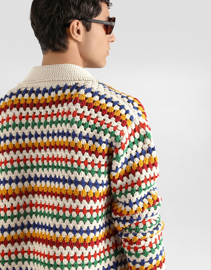 Dolce & Gabbana Crochet bomber jacket Multicolor GXVFRTJGMKA