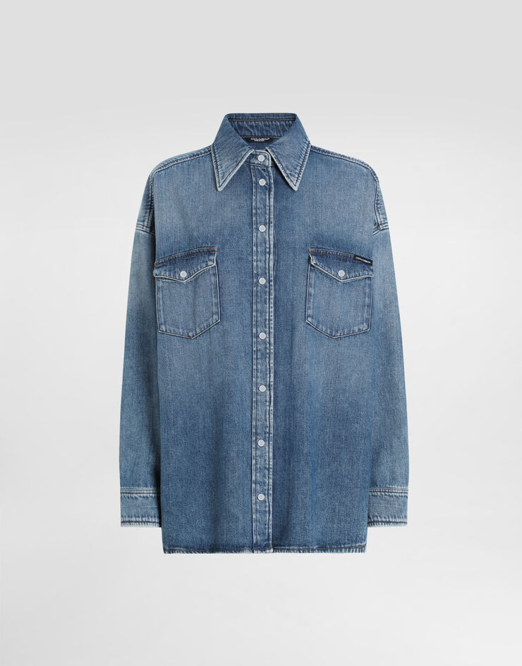 Dolce & Gabbana Oversize denim shirt Multicolor F5T15DG8MM1