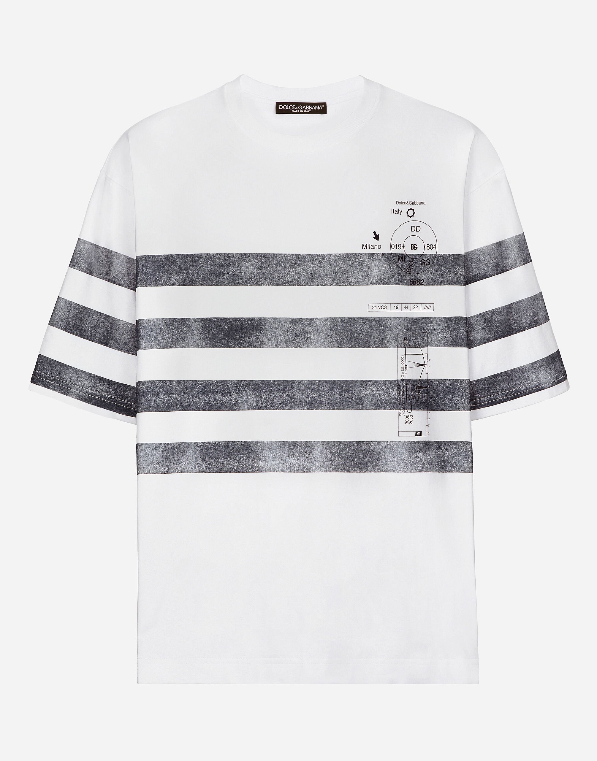 Dolce & Gabbana T-shirt manica corta stampa marina Stampa G8PB8THI7Z2
