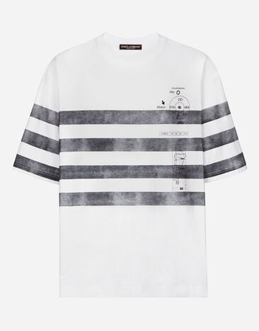 Dolce & Gabbana T-shirt manica corta stampa marina Stampa G8PB8THI7Z2