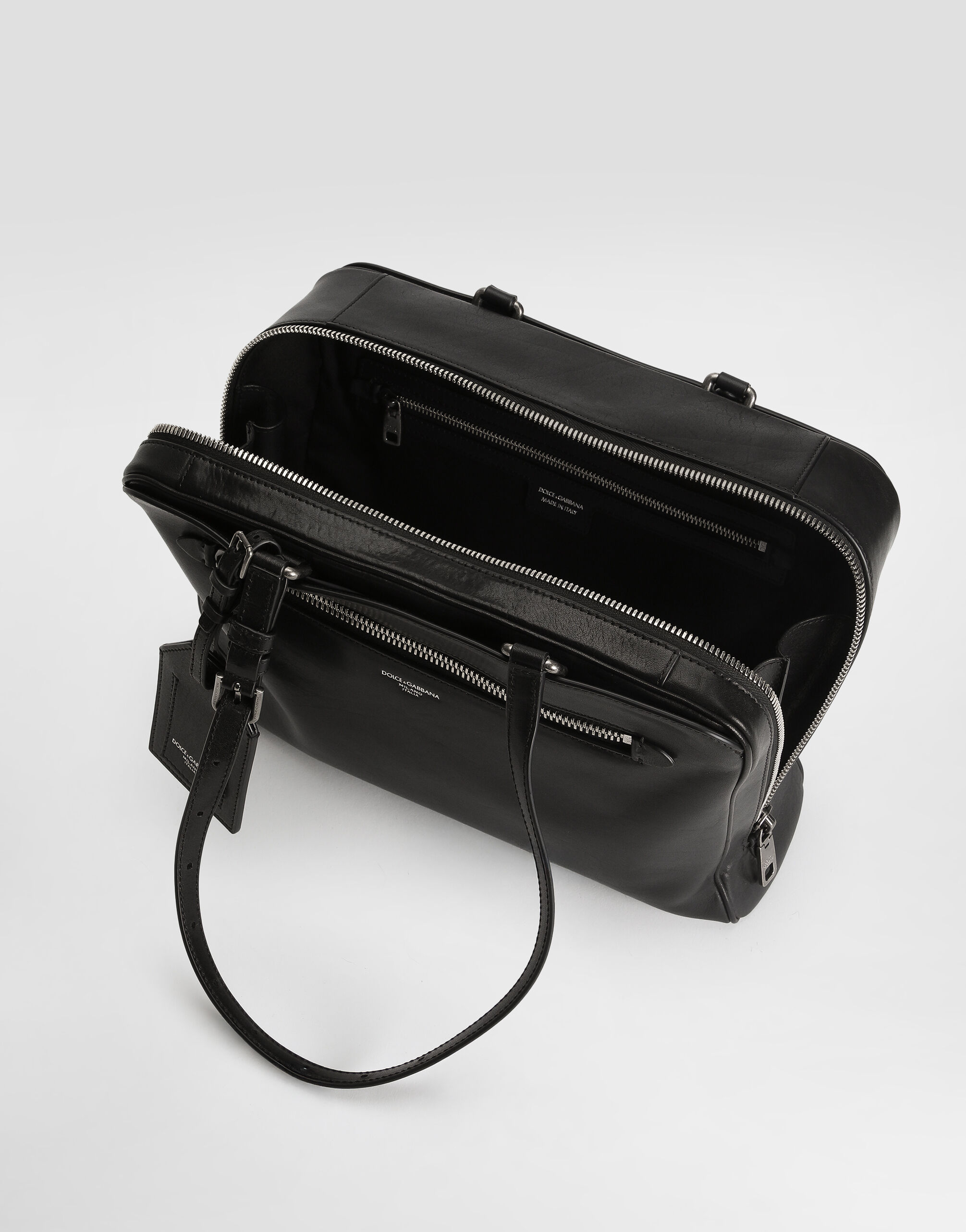 Ellis calfskin briefcase in Black for Men | Dolce&Gabbana® US