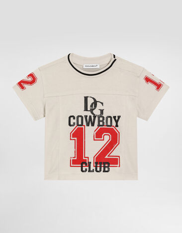 Dolce & Gabbana T-Shirt aus Jersey mit Print Beige L1JTJZG7PUG