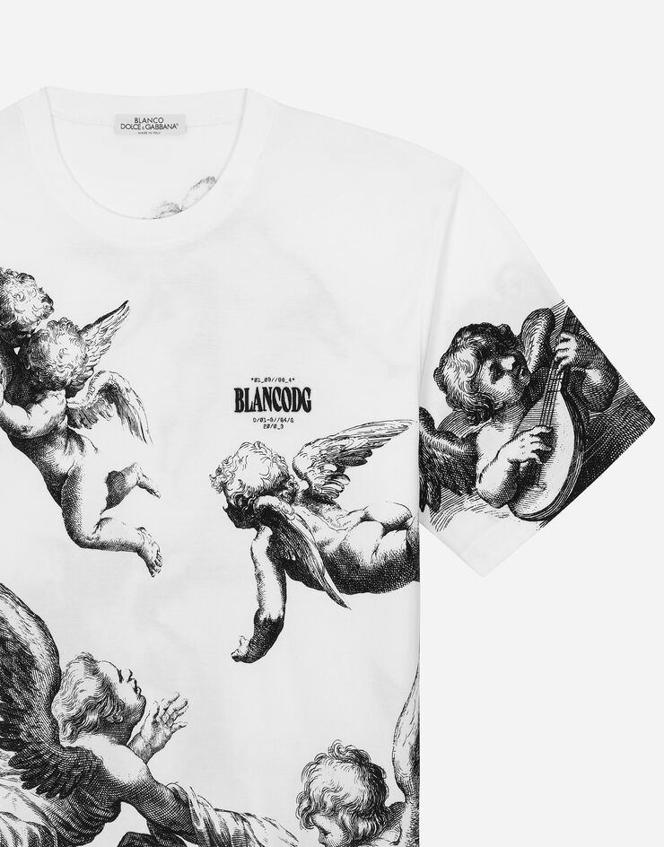 Dolce & Gabbana Kurzarm-T-Shirt Engel-Print BLANCO DOLCE&GABBANA Weiss I8ANTMII7AL