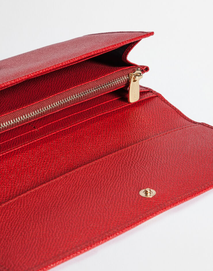 Dolce & Gabbana Continental wallet in dauphine leather Red BI0087A1001