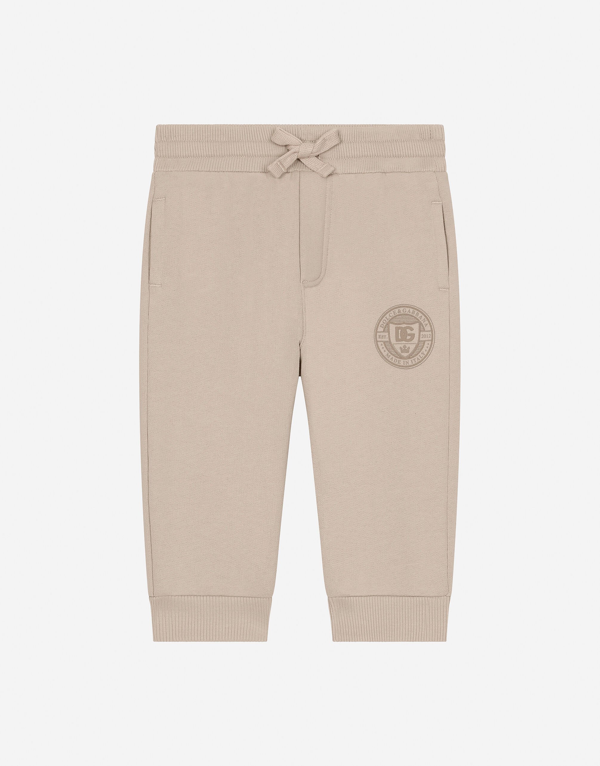 Dolce & Gabbana Pantalon de jogging en jersey avec logo DG Beige L13Q08FUFJR