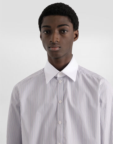 Dolce & Gabbana Striped poplin martini shirt Multicolor G5NL8ZFR51B