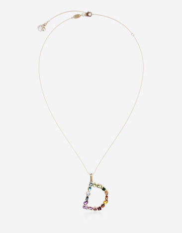 Dolce & Gabbana Anhänger Rainbow mit mehrfarbigen edelsteinen GOLD WAMR2GWMIXA