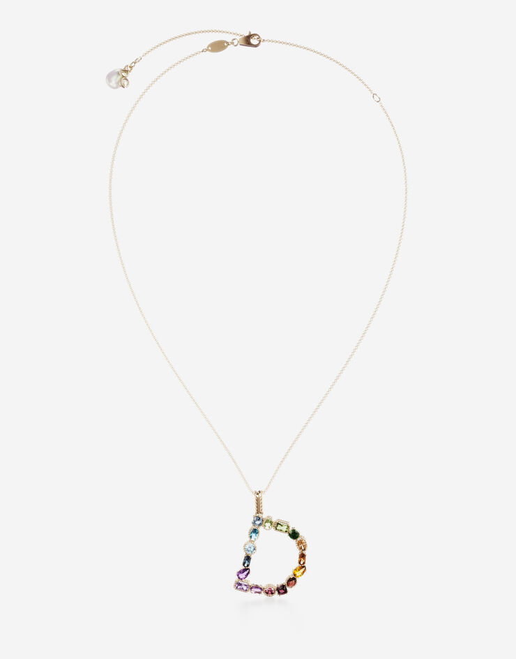 Dolce & Gabbana Anhänger Rainbow mit mehrfarbigen edelsteinen GOLD WAMR2GWMIXD