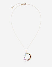 Dolce & Gabbana Pendente D Rainbow Alphabet con gemme multicolor Oro WAMR2GWMIXS