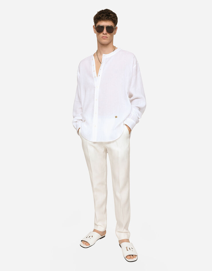 Dolce & Gabbana Pantalón de lino Blanco GY6IETFU4LF