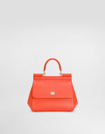 Dolce & Gabbana Bolso de mano Sicily pequeño en piel de becerro Naranja BB6003B1001