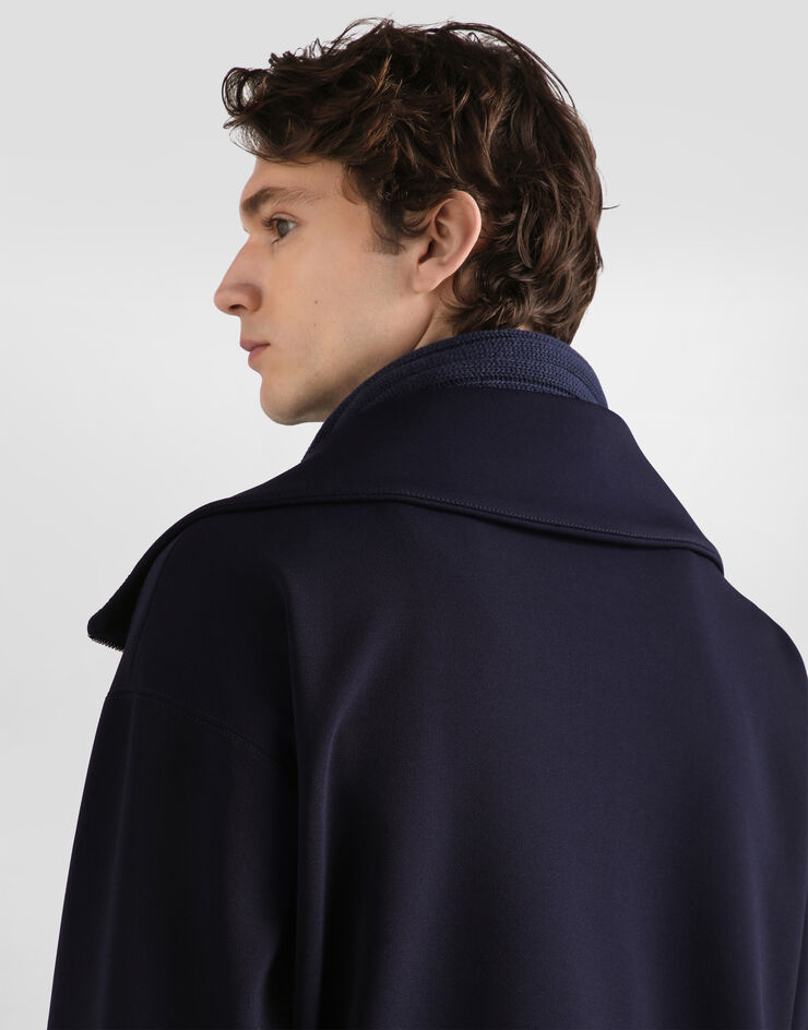 Dolce & Gabbana Jersey sweatshirt with patch Blue G9CEOZFUGVE