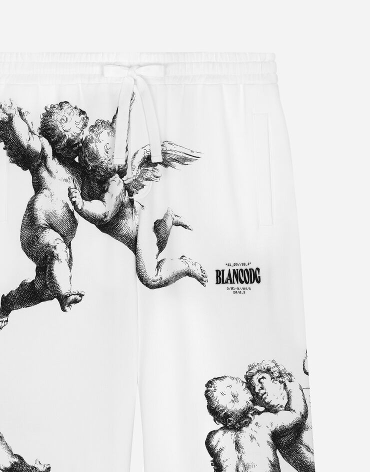 Dolce & Gabbana Pantalone jogging in cotone stampa angeli BLANCO DOLCE&GABBANA Bianco I3AGSMII7AK