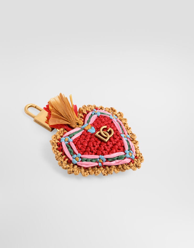 Dolce & Gabbana Schlüsselanhänger mit Raffia-Charm Multicolor BI3502A0712