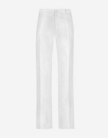 Dolce & Gabbana Silk shantung pants White G8RG0TFU75F