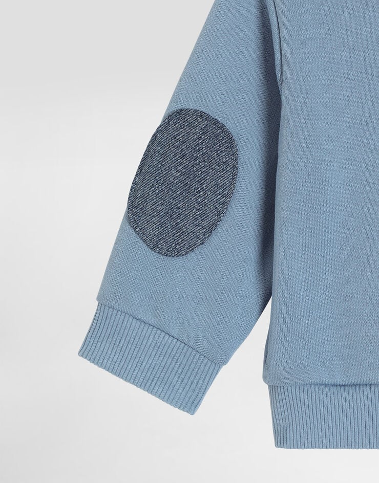 Dolce & Gabbana Sweatshirt with leopard print and DG patch Blue L1JWMTG7PNF