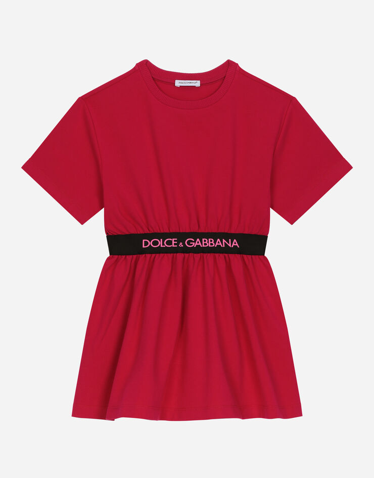 DolceGabbanaSpa Interlock dress with branded elastic Fuchsia L5JD6EG7I0D