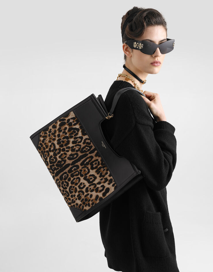 Dolce & Gabbana Sicily large shopping bag with embroidery Multicolor BB7727B6I37