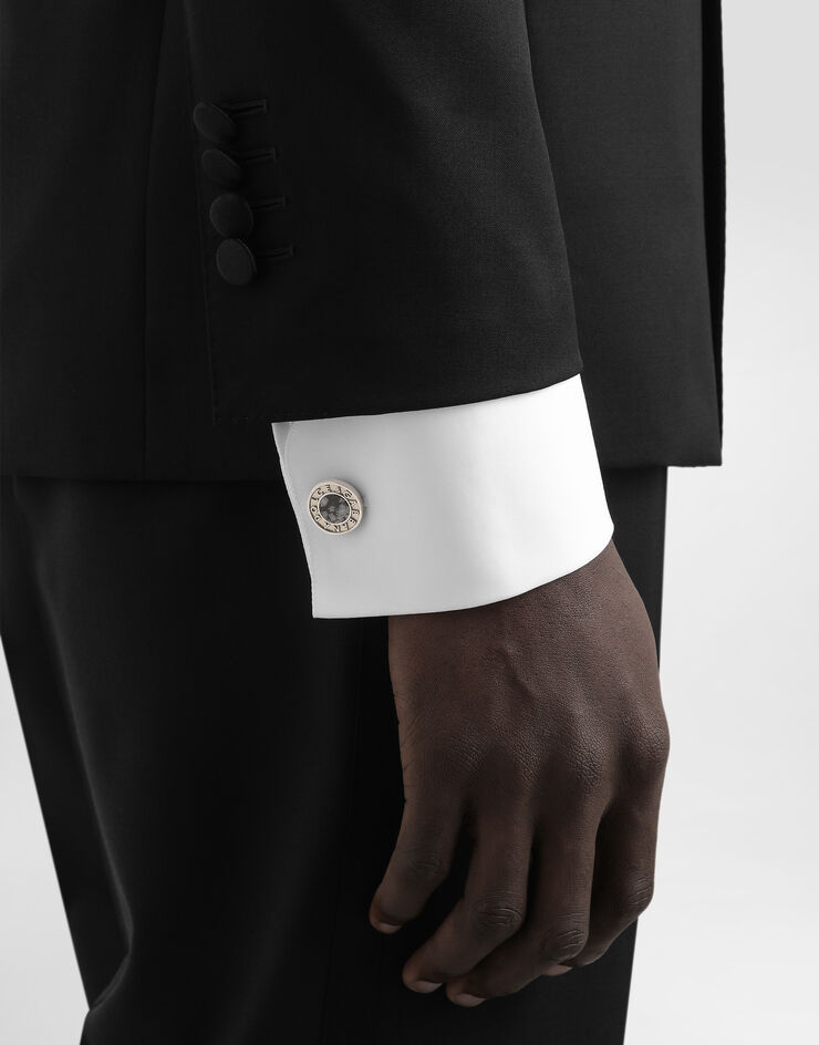 Dolce & Gabbana Logo cufflinks with stones Silver WFR5X2W1111