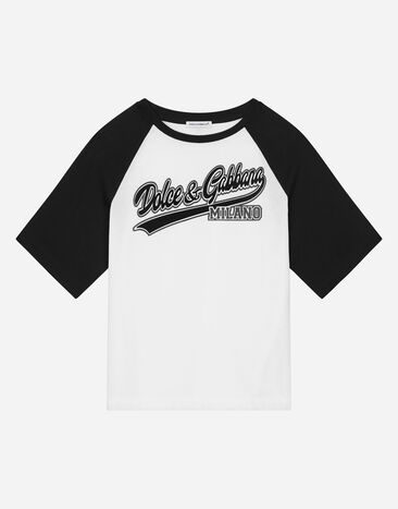 Dolce & Gabbana T-shirt in jersey con logo Dolce&Gabbana Multicolore L4JTHWG7NMY
