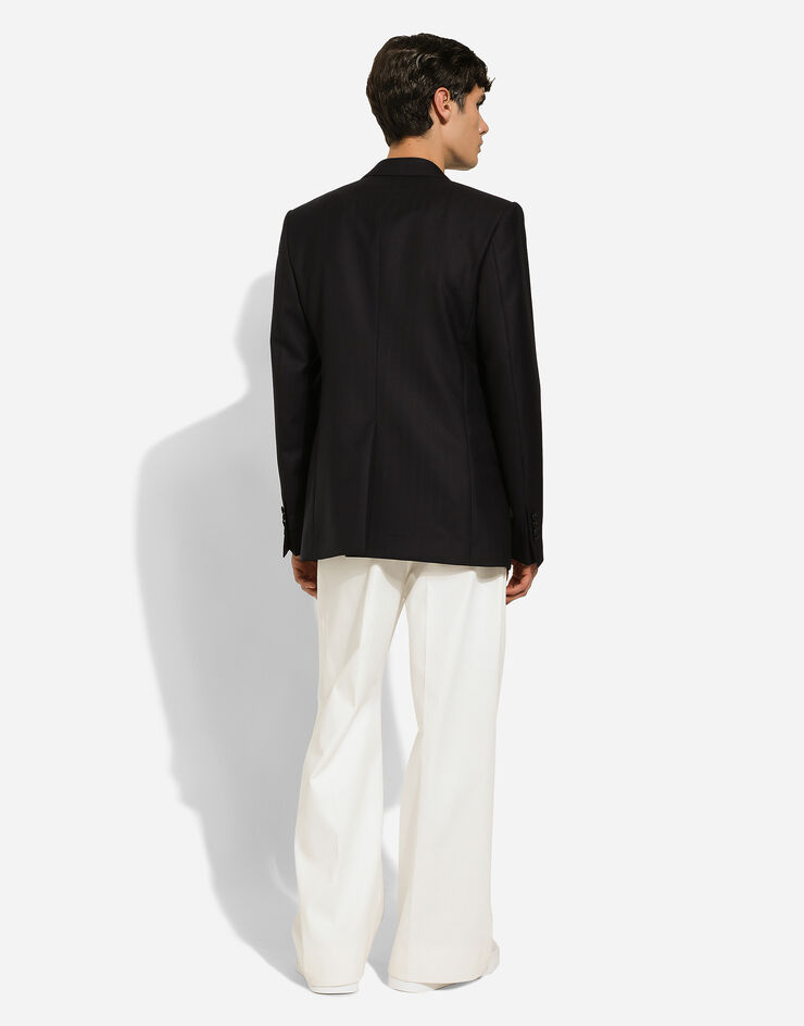Sailor-style stretch cotton pants in White for for Men | Dolce&Gabbana®