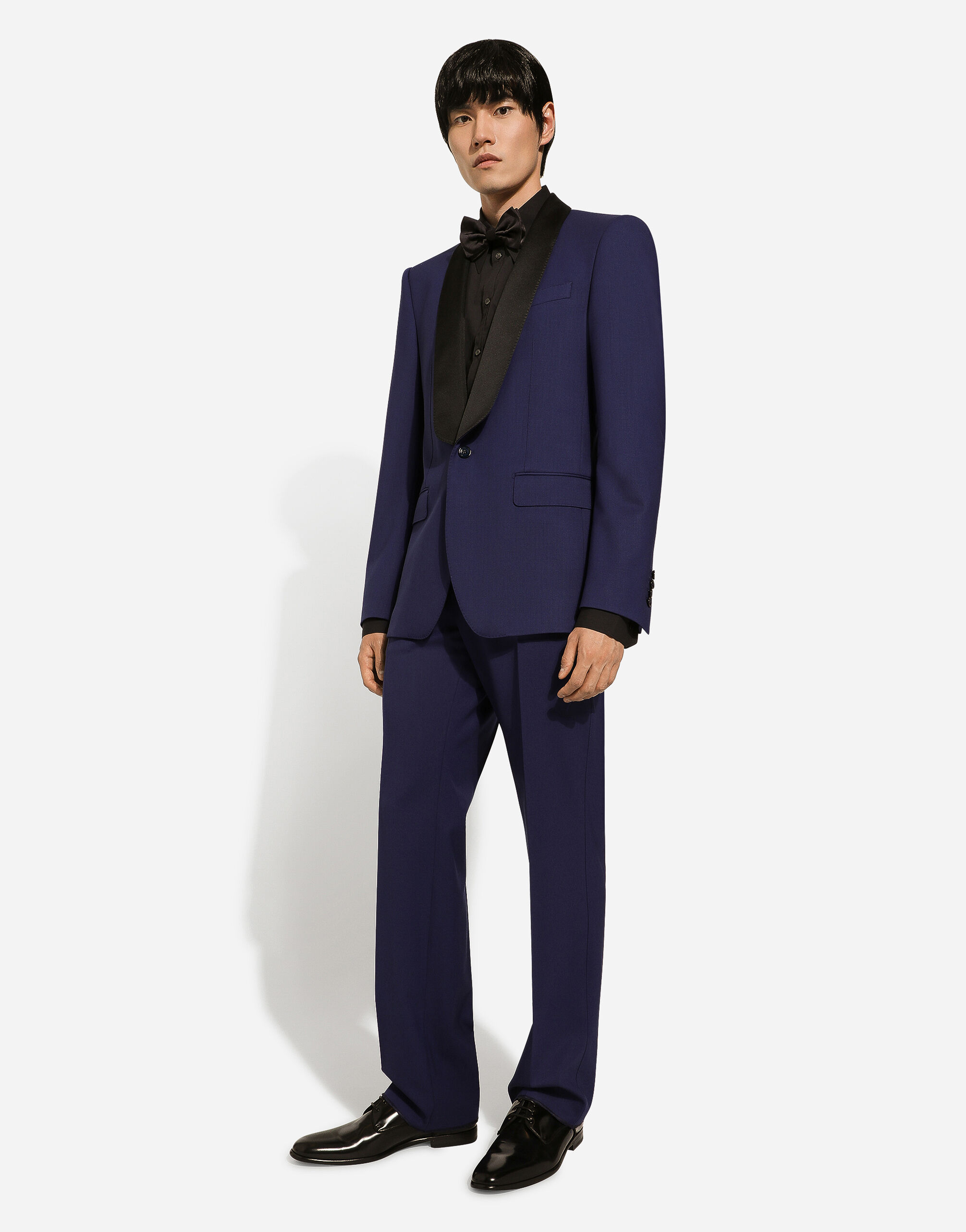 Dolce & Gabbana Single-breasted jacket with shawl collar male Blue