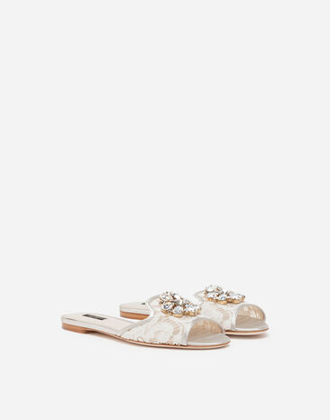 Dolce & Gabbana Slippers in lace with crystals Ice CQ0023AL198