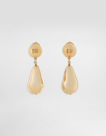 Dolce & Gabbana Tropfenohrhänger mit DG-Logo Gold WER2Y1W1111