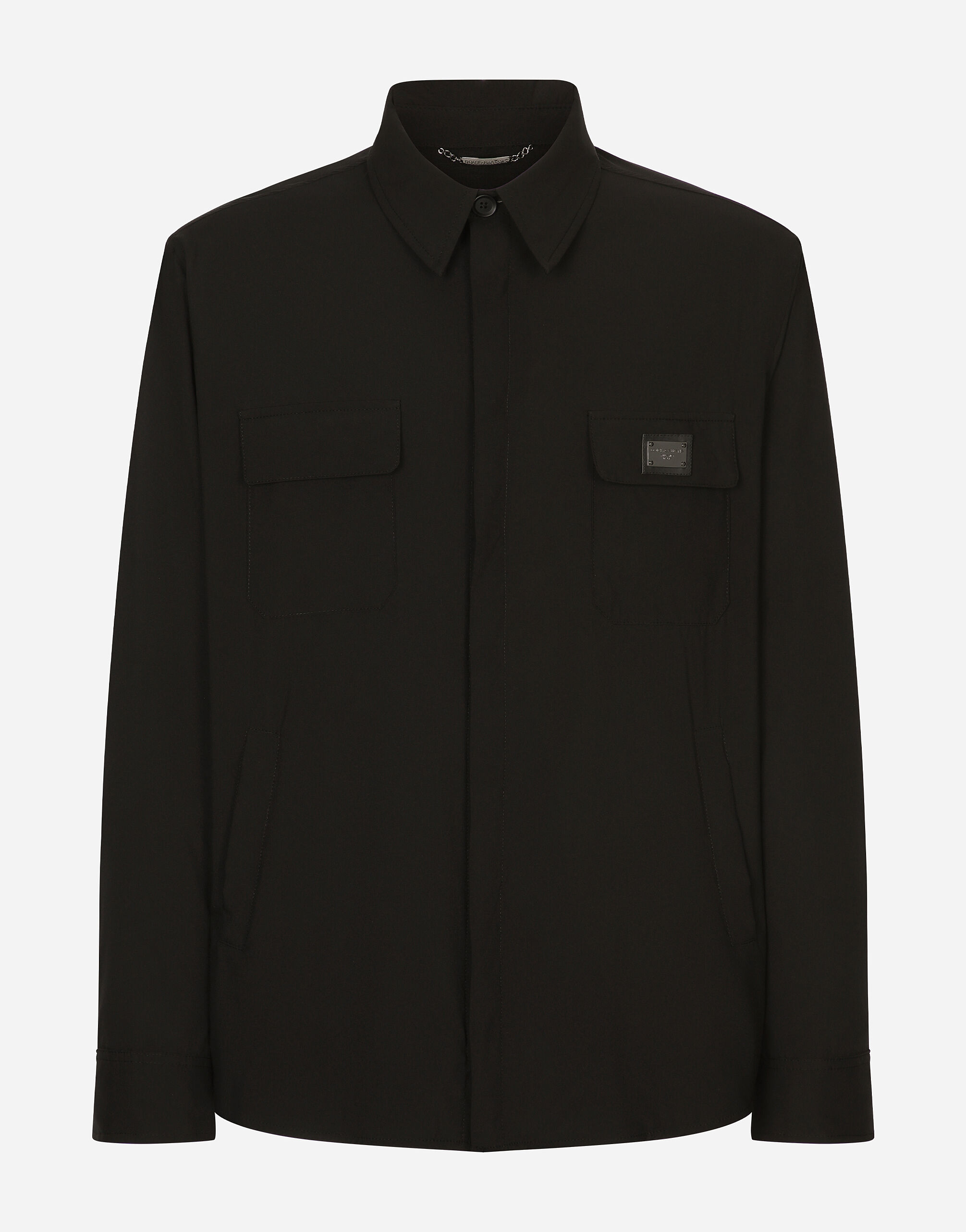 Dolce & Gabbana Nylon shirt with logo tag Black G036CTFUSXS