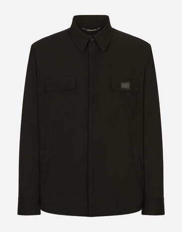 Dolce & Gabbana Camisa de nailon con placa con logotipo Negro G036CTFUSXS
