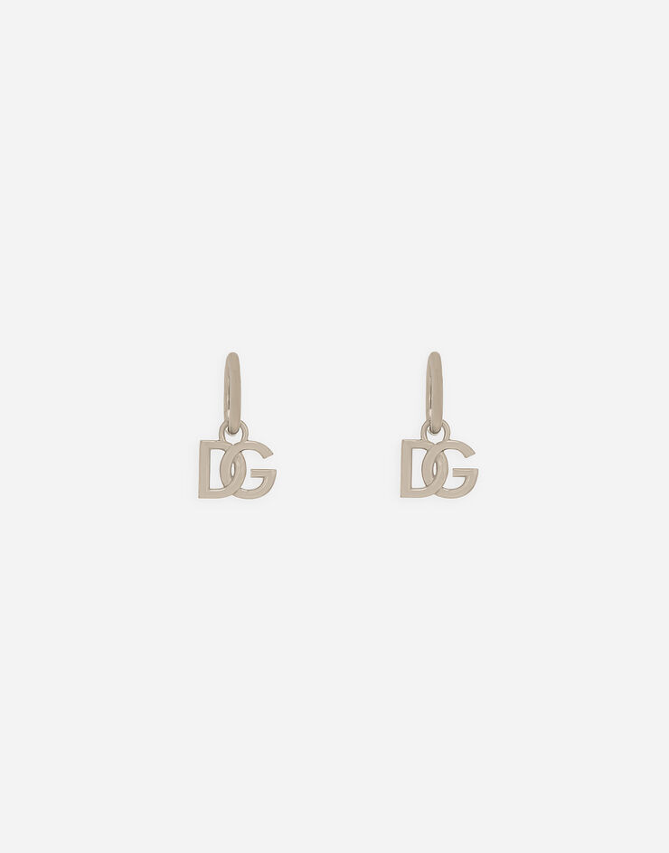 Dolce & Gabbana Butterfly-back earrings with DG logo Gris WEN5L3W1111