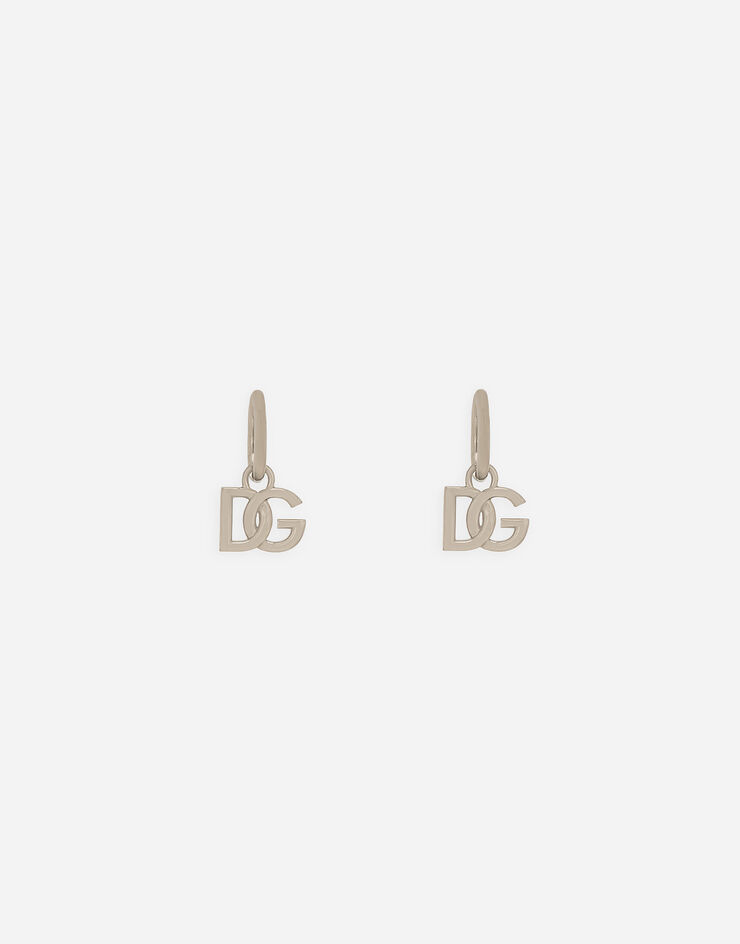 Dolce & Gabbana Butterfly-back earrings with DG logo Grey WEN5L3W1111