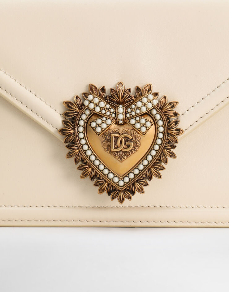 Dolce & Gabbana Devotion 小号顶部手柄手袋 奶油色 BB6711AV893