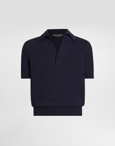 Dolce & Gabbana Polo en mezcla de algodón Blue GXZBHZJGMGX