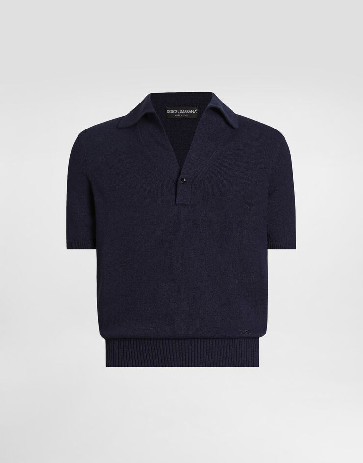Dolce & Gabbana Polo en mezcla de algodón Blue GXZBHZJGMGX