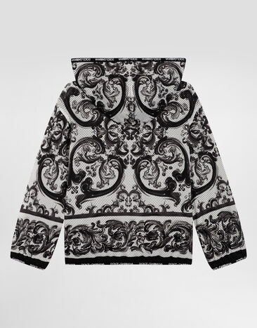 Dolce & Gabbana Veste en mesh fluide à imprimé majoliques Multicolore L4JC26FIM6P