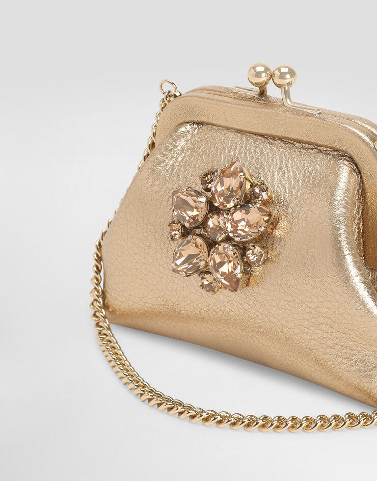 Dolce & Gabbana Sac en cuir de veau lamé Dolce & Gabbana Sac en cuir de veau lamé Gold EB0007AY812