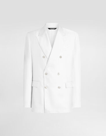 Dolce & Gabbana Sicilia light double-breasted silk twill jacket White G2VD4TFU1XB
