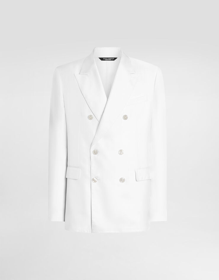 Dolce & Gabbana Sicilia light double-breasted silk twill jacket Dolce & Gabbana Sicilia light double-breasted silk twill jacket White G2VD4TFU1XB