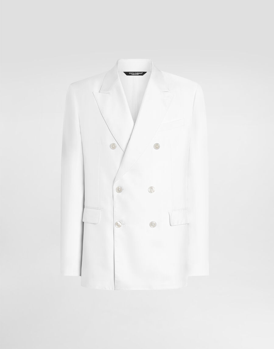 Sicilia light double-breasted silk twill jacket