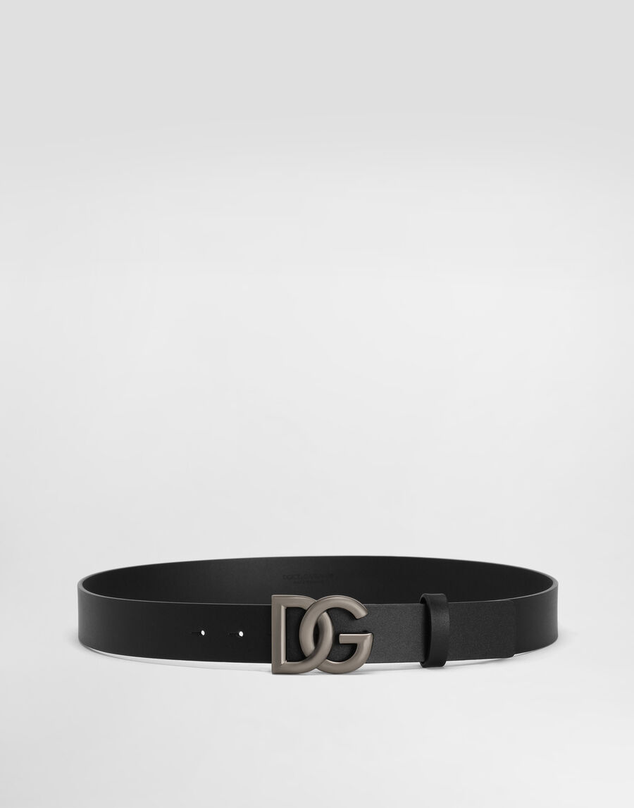 Leather belt with DG logo