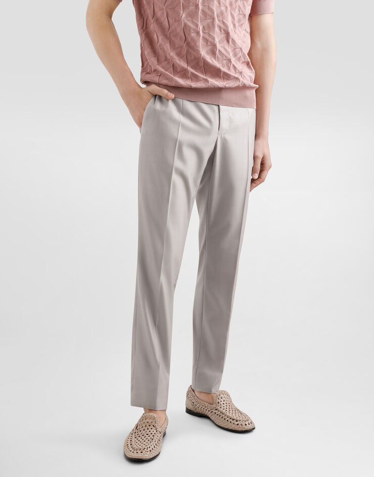 Dolce & Gabbana Deconstructed double-breasted wool and silk suit Pink GK021TFU3H1
