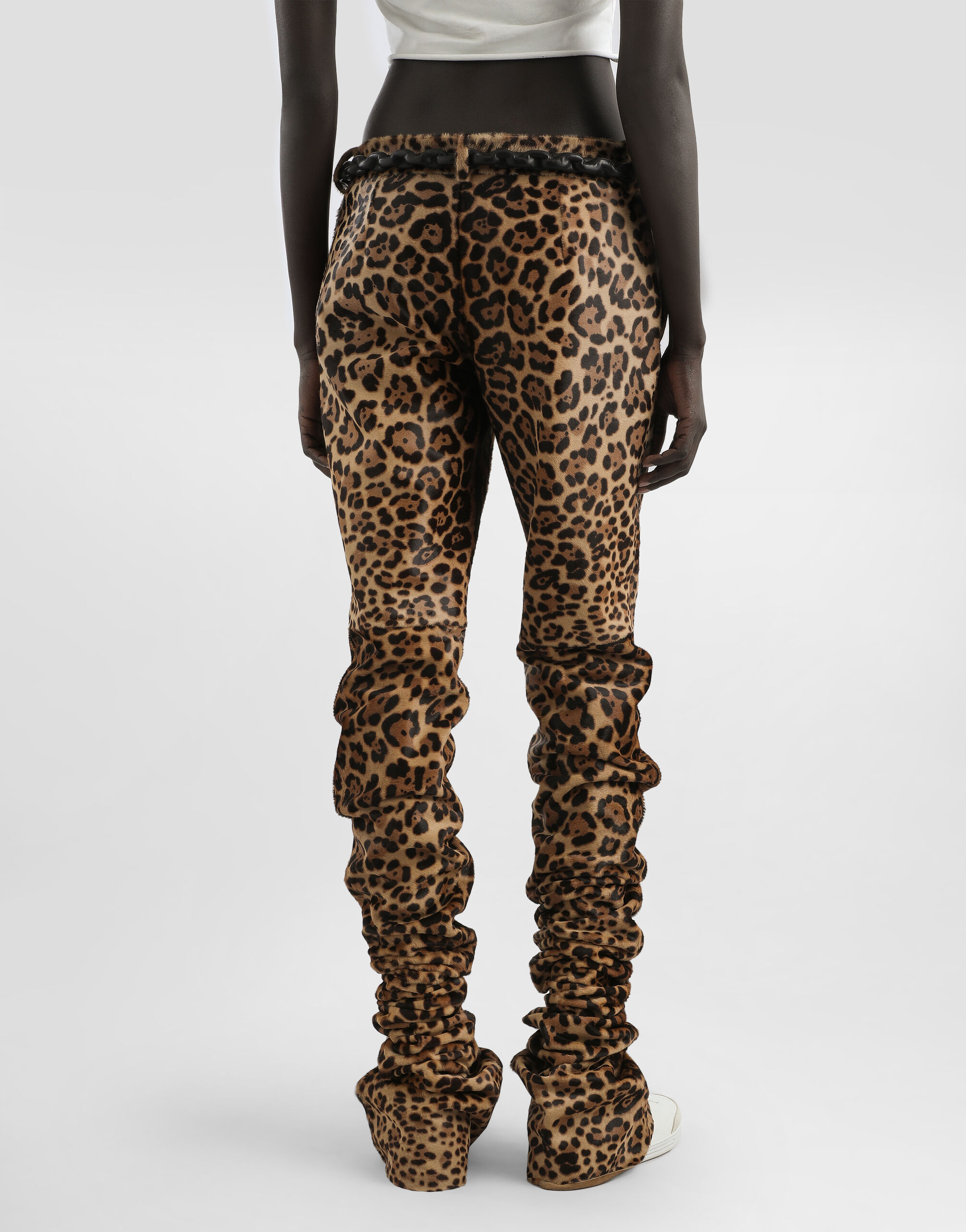 パンツ 1990s dolce&gabbana leopard skinny pants Leopard-print calf trousers in Multicolor for Women