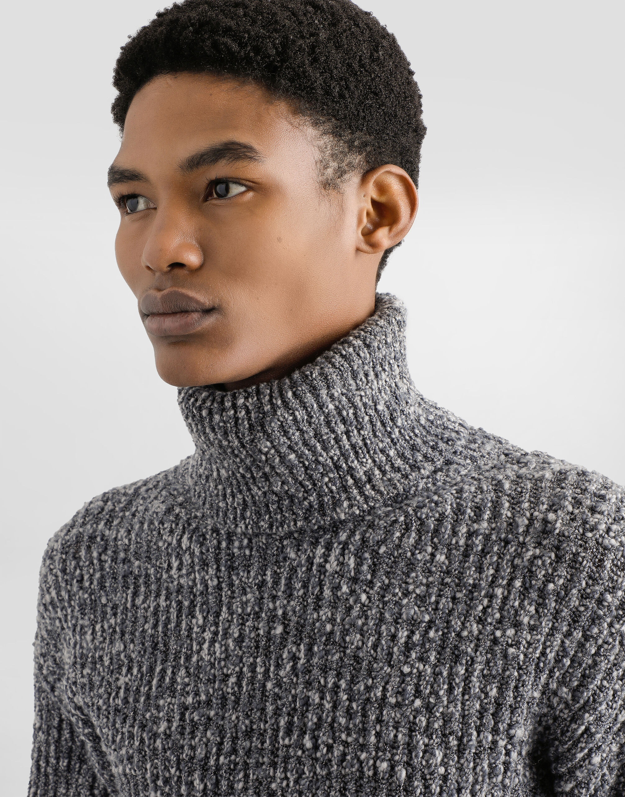 Wool turtleneck in Grey for Men | Dolce&Gabbana® US