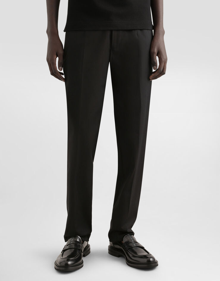 Dolce & Gabbana سروال من قطن مرن ببطاقة موسومة Black GVB6ETGK302