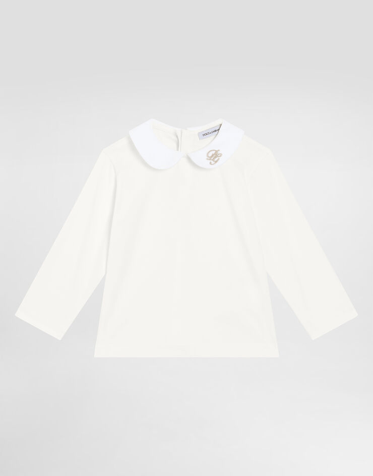 Dolce & Gabbana Camiseta de interlock con logotipo DG White L1JTIMG7O7E